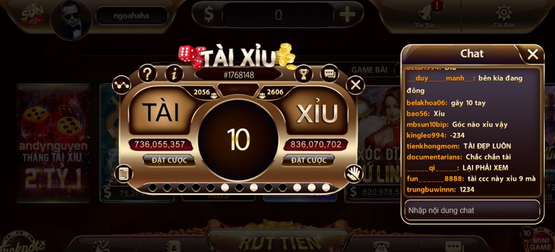 Tài - Xỉu Sunwin hấp dẫn hàng trăm khách chơi tham gia 
