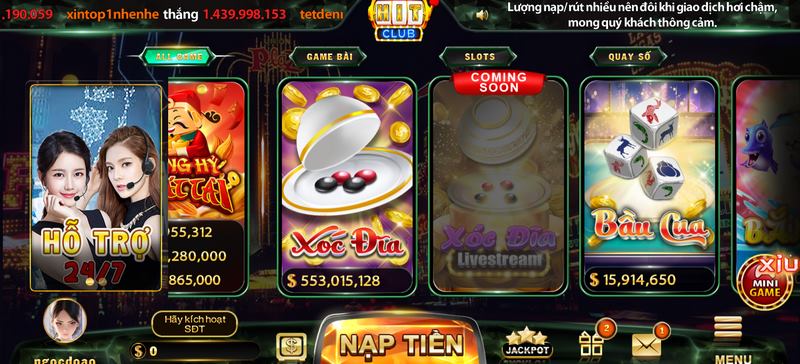 Giới thiệu chi tiết về trò chơi đổi thưởng Xóc Đĩa Hit Club 